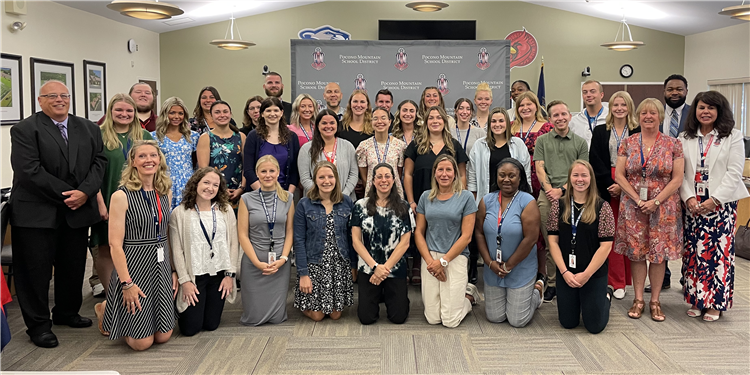 Group photo of New Teacher Orientation participants.